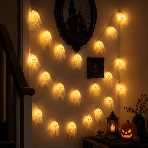 Luces de Cadena con Forma de Esqueleto Fantasma, Luces LED de Hadas con Control Remoto a Pilas para Halloween, Casa Embrujada, Jardín, Fiesta, Decoración Navideña - Product Image 5