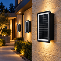 Lampe murale solaire extérieure IP65 étanche, LED RGB avec détecteur de mouvement, éclairage de terrasse moderne, spot décoratif, lampe solaire extérieure