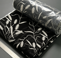 Tissu en velours brodé de feuilles de bambou et de sequins de haute qualité, durable et anti-déchirure, pour manteaux/vestes de style chinois pour filles et garçons