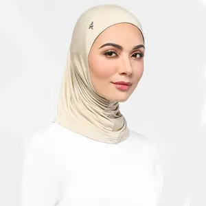 Groothandel Jersey Katoenen Moslim Vrouwen Undercap Caps Innerlijke Sjaal Moslim Hijab Cover Nek Hijab Ninja Innerlijke Hijab