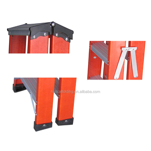 Nhiệm vụ nặng nề đôi bên 10ft 8ft 6ft một khung gấp sợi thủy tinh bước thang để bán - Product Image 4