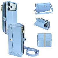 Étui portefeuille de luxe 2-en-1 en PU pour femme avec bandoulière, compatible Galaxy S21/S22/Ultra Z Flip4/Fold4 A56, avec plusieurs emplacements pour cartes