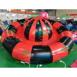 Ticari çekilebilir Twister şişme iplik UFO disko tekne 10 koltuk su oyunları