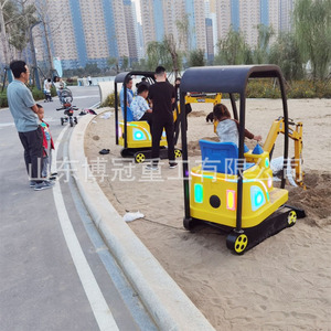 Excavadora para niños, miniexcavadora eléctrica que funciona con monedas, equipo de juegos para parques infantiles con luz intermitente, juego de rol - Product Image 4