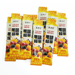 Jarabe de miel con sabor a frutas, éxito de ventas, con sabor a frutas mixtas y dulzura natural en caja de 10 sobres de 20g cada uno. - Product Image 3