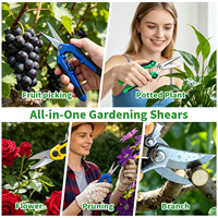 Ensemble de 4 ciseaux de jardinage, lames multiples en acier inoxydable, adaptés aux jardins de fleurs et aux bonsaïs
