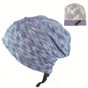 Gorros de dormir ajustables con forro de seda para correr y dormir por la noche - Product Image 4
