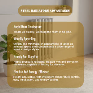 <span class=keywords><strong>Radiateur</strong></span> mural moderne minimaliste à 2 colonnes en acier à faible teneur en carbone pour salons 400mmX290mm, adapté aux projets de construction - Product Image 6