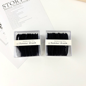 Élastiques à cheveux Summer Dream noirs, lot de 9 pièces, en nylon élastique, pour usage quotidien, style queue de cheval haute - Product Image 2