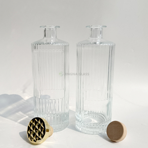 JINGNA Bouteille en verre de 750ml recyclable ronde whisky vodka gin <span class=keywords><strong>tequila</strong></span> - Product Image 3