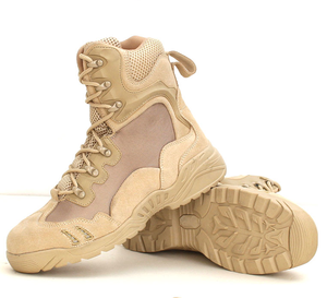 Botas de combate TSB11 de cuero completo para caza, botas tácticas Oxford 1680D, botas de caza tipo araña, parte superior de gamuza y nailon transpirable para desierto. - Product Image 1