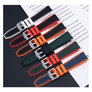 Extremo curvo 20mm correas de reloj de silicona de goma correa de reloj impermeable para Rolex Daytona <span class=keywords><strong>Submariner</strong></span> Datejust GMT - Product Image 1