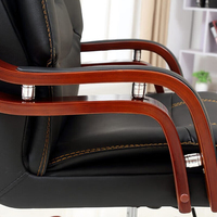 Chaise de bureau en cuir de haute qualité pas cher confortable en bois massif patron président bureau grande classe chaise en cuir en gros