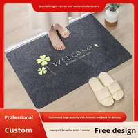 Grattoir robuste personnalisé avec logo, antidérapant, lavable, motif plantes et fleurs, en polyester, absorbant l'eau, résistant à la saleté, vente en gros