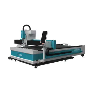 Mesin pemotong tabung laser cnc lembaran baja 7% w terlaris LXSHOW diskon 1000 untuk memotong pelat logam dan pipa