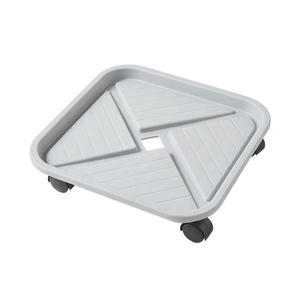 Grand pot à fleurs carré en plastique blanc, léger, durable, écologique, pour l'extérieur, avec des plateaux à roulettes pour le jardin et la maison - Product Image 5