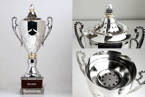 Copa de Trofeo Perpetuo de campeonato <span class=keywords><strong>italiano</strong></span> personalizable, chapado en plata con adorno de plata - Product Image 5