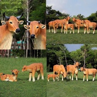 Patung sapi tahan air realistis, patung sapi Resin serat kaca untuk dekorasi luar ruangan
