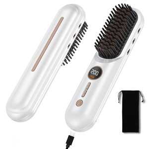 Cepillo Eléctrico Profesional para Alisar el Cabello, Portátil, con Aniones, Calentamiento Rápido, para Uso en Casa y Viajes, con Mango de Plástico - Product Image 1