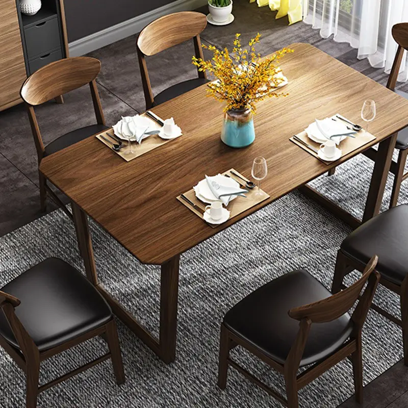 Nordic tavolo e sedia combinazione semplice moderna da tavolo in legno massello tavolo da pranzo rettangolare con quattro sedie