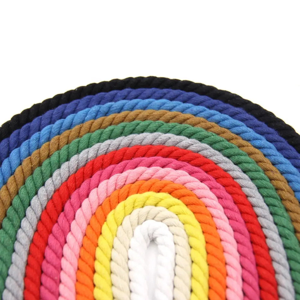 Cordon de macramé torsadé en coton de haute qualité, corde tressée de couleur naturelle, corde ronde pour bricolage fait à la main, vente en gros