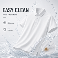 Camisa Polo JNEI para Hombre, Fácil de Limpiar, Manga Corta, Antimanchas, Secado Rápido, Bajo Mantenimiento, para Uniformes de Hotel y Restaurante