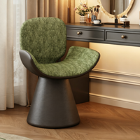 Chaise de coiffeuse moderne pivotante avec dossier en cuir PU, tabouret pivotant pour chambre à coucher, table de maquillage, salon de manucure