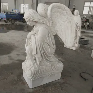 Marble Angel Statue Customized Hand Carving Stone Angel Sculpture