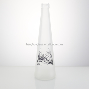 Tùy Chỉnh Frosted Rõ Ràng 230Ml 330Ml 11Oz Thủy Tinh Nước Khoáng Chai Hình Dạng Hình Nón Uống Rượu Vodka Chai Với Vít Nắp - Product Image 4