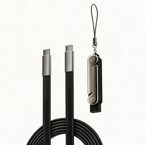 Câble de données <span class=keywords><strong>Double</strong></span> Magic 240W à charge rapide USB-C vers USB-C avec support amovible en alliage de zinc pour tablettes et téléphones mobiles - Product Image 1