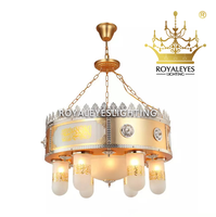 Royaleyes – lustre islamique en laiton Antique, classique, grand plaqué or, fer arabe, éclairage Masjid, éclairage de mosquée, OEM/ODM