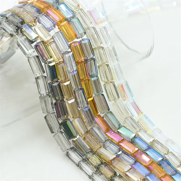 4*8mm/6*12mm avusturyalı kristal cam yuvarlak uzun tüp boncuk konfeksiyon dikiş aksesuarları kolye DIY takı malzemeleri
