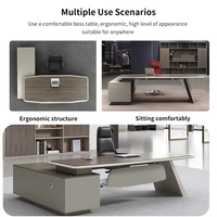 Bureau de direction en L pour le bureau à domicile, écologique, moderne, en bois, mobilier de bureau modulaire