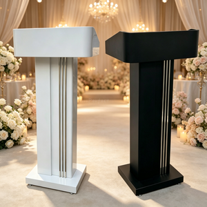 Pupitre de luxe en métal incrusté d'or blanc pour mariage, église, banquet, hôtel, événement - Vente en gros usine - Product Image 2