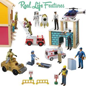 Ensemble de 10 figurines de maison de poupée familiale Offre Spéciale personnalisées <span class=keywords><strong>Pompier</strong></span> Officier de police Médecin-<span class=keywords><strong>Action</strong></span> Figure Pretend Play for Kids - Product Image 3