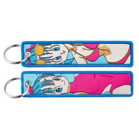 100 modèles de porte-clés promotionnels de mode, brodés, thème Anime, jeux vidéo, voitures, pour sacs à dos, accessoires et ornements