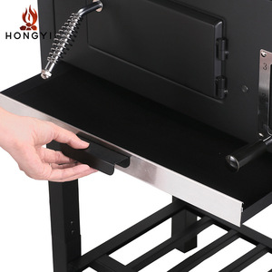 Parrilla para Asar al Aire Libre Negra con Función de Ahumado, 67x48x43cm, con Carrito, Multifuncional, Portátil, Resistente al Viento, para Patio - Product Image 4