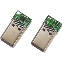 Conector Macho USB Tipo C de 24 Pines, E-mark QC3.0 PD3.1 100W 240W, Carga Rápida de C a C 5A, SMT, Montaje a través de Orificio para PCB