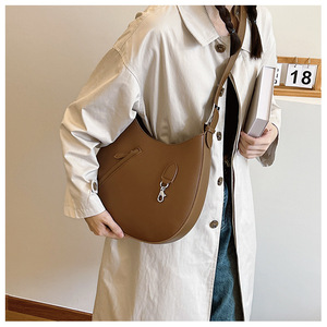 Female Large Capacity Round Hand Bag New <b>Shoulder</b> <b>Strap</b> Korean Version Simple Bags Women Single <b>Shoulder</b> Bag Tanjing - Product Image 4