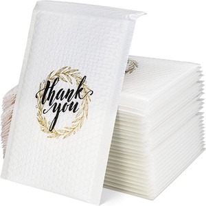 Ctcx Trắng bưu phẩm Poli độn phong bì bong bóng bưu phẩm biểu tượng tùy chỉnh trắng Vận chuyển chuyển phát nhanh Túi bong bóng bưu phẩm bong bóng polymailers - Product Image 1