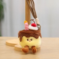 Porte-clés pendentif en peluche Kawaii en forme de pain, cadeau pour couple, jouet en peluche doux et mignon en forme de nourriture simulée, breloque gâteau d'anniversaire