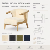 Fauteuil lounge en peau de mouton avec structure en chêne, fauteuil moderne en peau de mouton pour salon, fauteuil d'appoint scandinave pour la maison et l'hôtel