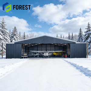โรงเก็บเครื่องบินโครงสร้างเหล็กสำเร็จรูปราคาโรงงาน รับน้ำหนักหิมะได้สูง สำหรับโลจิสติกส์การบิน จัดหาทั่วโลก - Product Image 1
