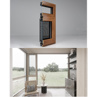 Ventanas Abatibles Interiores de Aluminio y Madera Compuesta Schomex con Accesorios, Resistentes al Viento y al Sonido, para Viviendas