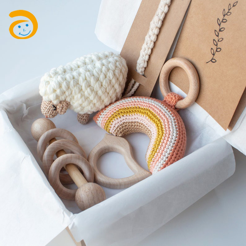 Креативный детский держатель для захвата, вязаный крючком набор для прорезывания зубов в виде животных, альпака, овец