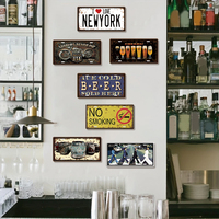 Carteles de chapa de metal con placa impresa vintage de 15x30cm personalizados al por mayor para decoración de vehículos de garaje de coche