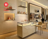 Rak Display Sepatu Toko Ritel, Dekorasi Interior Display Sepatu, Desain Meja Sepatu Custom untuk Perlengkapan Toko