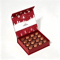 Boîte à chocolat en forme de livre, boîte cadeau magnétique avec fermeture magnétique, boîte à bonbons en papier, emballage personnalisé imprimé pour cadeau de Noël