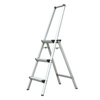 Échelle pliante légère en aluminium de type A, 3 marches, avec main courante de sécurité, pour usage domestique, vente en gros
