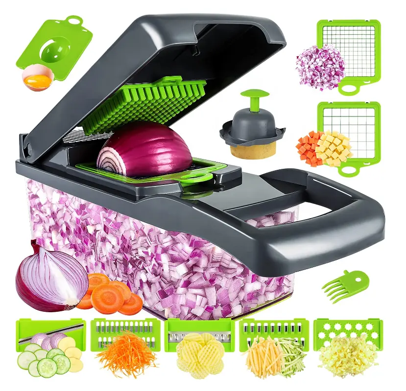 Rau Chopper Pro Hành Tây Chopper Đa Chức Năng 13 Trong 1 Thực Phẩm Chopper Nhà Bếp Rau Slicer Dicer Cutter